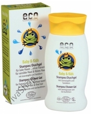 Eco cosmetics Baby&Kids Shampoo-Shower Gel Органический детский шампунь-гель для душа с экстрактом граната и облепихой 200 мл