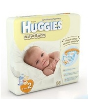 HUGGIES Newborn 2 (3-6 кг) 88 шт.
