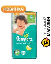 PAMPERS Active Baby-Dry Maxi Plus 4+ 9-16кг, 62шт. (4015400264774)