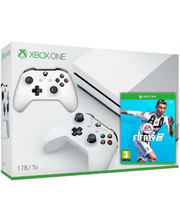 Microsoft Xbox One S 1TB + Wireless Controller with Bluetooth White + FIFA 19