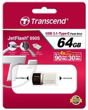 Transcend 64GB USB 3.1+Type-C 890 R90/W30MB/s