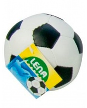 LENA Мяч футбольный мягкий (бело-черный), 10 см, (62176-1)