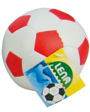 LENA Мяч футбольный мягкий, 10 см, Lena, бело-красный (62176-3)