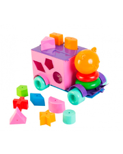 Тигрес Тигренок - развивающая машинка-сортер, 21 элемент, Тигрес, розово-фиолетовый (39177-1)