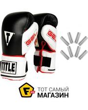 TITLE Boxing GEL Power Weighted Super Bag Gloves, REG, чёрный/белый (GPWSBG)