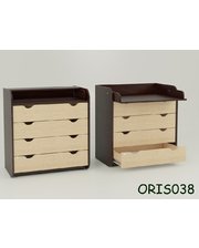 ORIS Пеленальный комод Natural с 4 ящиками Комби 1 (венге) (ORIS038)