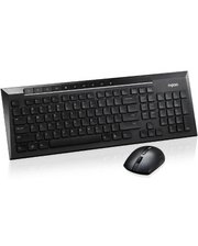 Rapoo Wireless Optical Mouse & Keyboard Black (8200p)