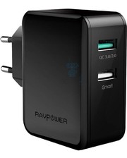 RavPower Quick Charge 3.0 30W Dual USB Black (RP-PC006) (Гарантия 12 мес.)