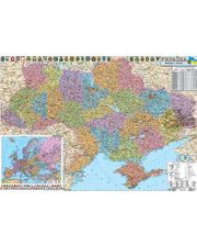  Карта Административно-территориальное деление Украины 160*110см картон/планки М1:850000