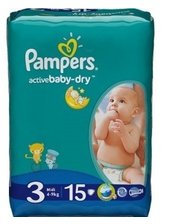 PAMPERS Active Baby-Dry Midi (4-9 кг) 15 шт. (4015400583523)