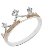  Серебряное кольцо с золотой вставкой и фианитами Арвен
