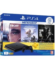Sony Игровая приставка PlayStation 4 Slim 1Tb (Horizon Zero Dawn. Complete Edition + Detroit + The Last of Us + PSPlus 3М)