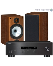 Monitor Audio Стерео комплект Yamaha R-S202 Black+Monitor Audio MR2 Walnut