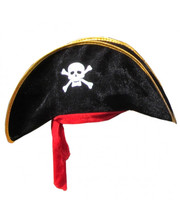  Шляпа Пирата с красной повязкой велюр