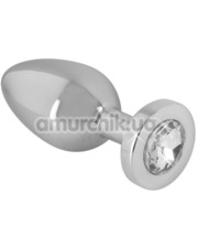Orion Анальная пробка с прозрачным кристаллом Sextreme Steel Diamond Putt Plug S , серебряная