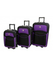  Чемодан Bonro Style набор 3 штуки, черно-темно-фиолетовый