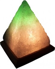  Соляной светильник "Пирамида" 4-5 кг с цветной лампой