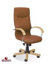 Кресла для руководителей Новый Стиль NOVA wood chrome (Экокожа) фото