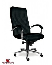Кресла для руководителей Новый Стиль CUBA steel chrome (Кожа Сплит SP-A) фото