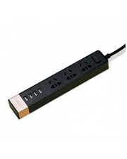 Remax RU-S2 (3 розетки 4 USB) 2m Black