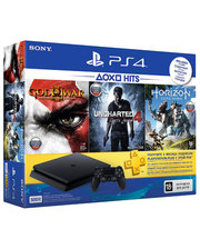 Sony PlayStation 4 Slim 500 Gb (HZD+GOW3+UC4+PSPlus 3М) (ОФІЦІЙНА ГАРАНТІЯ) Black