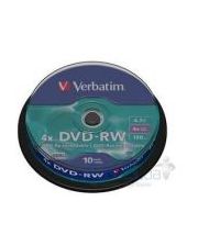 DVD-RW Verbatim 4.7Gb 4x Cake box 10шт (43552)