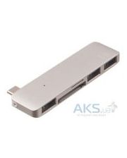 Kit USB-C Multiport Adaptor USB-C to 3*USB 3.0, SD/microSD reader (Silver)