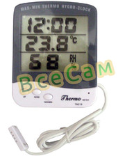  Влагомер (гигрометр), термометр, часы MAX-MIN TA218 для инкубатора с выносным датчиком