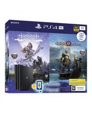 Sony PS4 1 TB Black Pro UA + God of War + Horizon Zero Dawn. Complete Edition