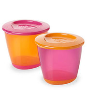 Tommee Tippee Баночка с крышкой для еды, фиолетово-оранжевая (2 шт),