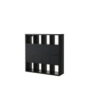 Ikea KALLAX, Стеллаж с 8 вставками, черно-коричневый