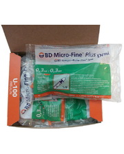  Шприц для инсулина BD Micro Fine Plus Demi 0,30 мл, 100 штук