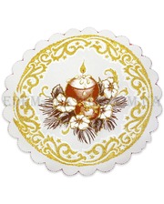  Салфетка к Пасхе Свеча с цветами, диаметр 23