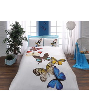 TAC Евро комплект постельного белья "Butterflies голубое (UAMAG-38016)