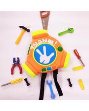  Рюкзак-помогатор детский Фиксики с Вашей надписью Кораловый с комплектом инструментов