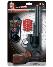 ED-0463330 Игрушечный пистолет на пульках EDISON Ron Smith 28см 8-зарядный с мишенью(463/33)