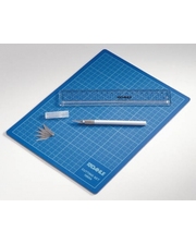 Dahle Набор для резки бумаги, Dahle: резиновый коврик А4, нож, лезвия, линейка (21см)