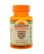 Sundown Naturals Ginkgo Biloba Standardized 60 mg (100 табл)