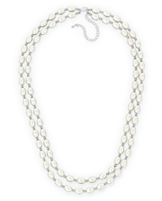  Двойное ожерелье из белого жемчуга