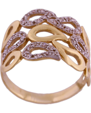 Золота лелека Золотое кольцо с цирконием 18092