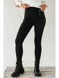  Стрейчевые плотные штаны на флисе FLNN - черный цвет, 28р (есть размеры)