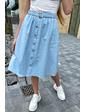  Стильная юбка миди на пуговицах LUREX - голубой цвет, M (есть размеры)