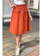  Модная юбка-миди с накладными карманами LUREX - терракотовый цвет, M (есть размеры)