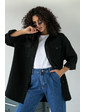  Рубашка пальто с карманами OVER SIZE Clew - черный цвет, L (есть размеры) M