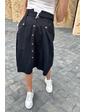  Летняя юбка миди с оригинальным поясом LUREX - черный цвет, M (есть размеры)