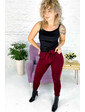  Свободные брюки из спандекса с поясом LUREX - бордо цвет, M (есть размеры)