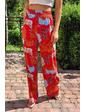  Летние брюки женские палаццо Crep - коралловый цвет, M (есть размеры)