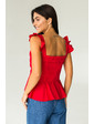  Элегантная летняя блузка QJBM - красный цвет, S (есть размеры)