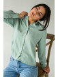  Элегантная блуза с воротником стойкой LUREX - мятный цвет, S (есть размеры)