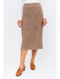  Теплая вязаная юбка LUREX - коричневый цвет, M (есть размеры)